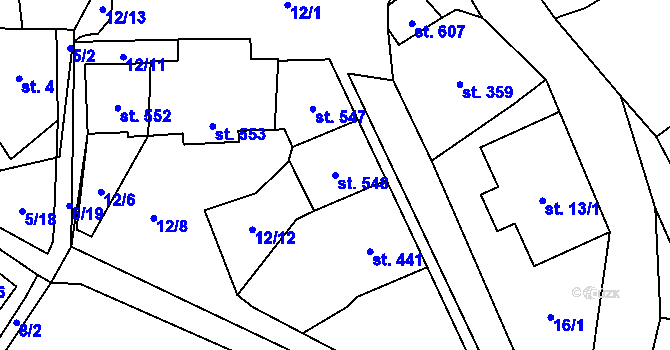 Parcela st. 548 v KÚ Janov nad Nisou, Katastrální mapa