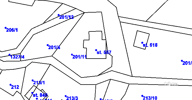 Parcela st. 557 v KÚ Janov nad Nisou, Katastrální mapa