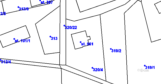 Parcela st. 561 v KÚ Janov nad Nisou, Katastrální mapa