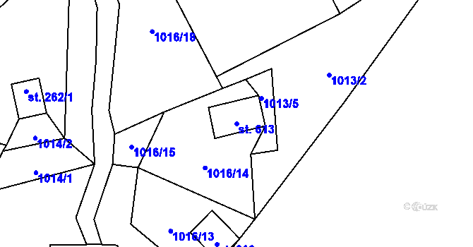 Parcela st. 613 v KÚ Janov nad Nisou, Katastrální mapa