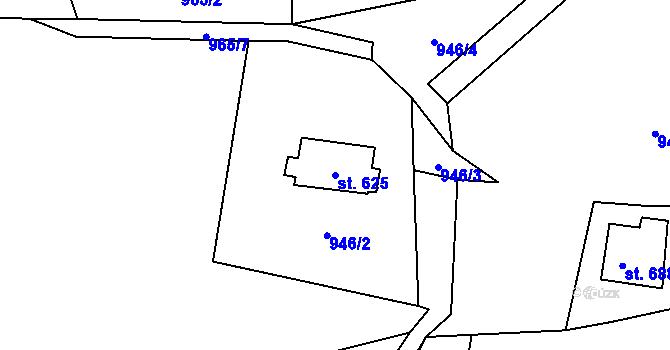 Parcela st. 625 v KÚ Janov nad Nisou, Katastrální mapa