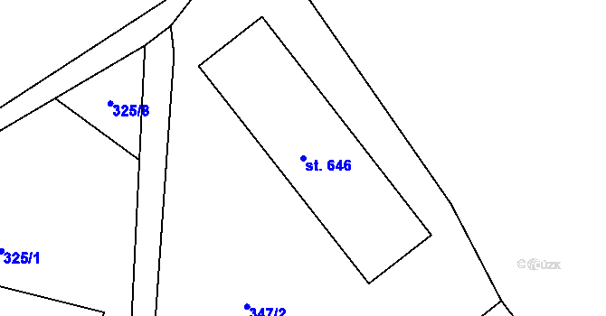 Parcela st. 646 v KÚ Janov nad Nisou, Katastrální mapa