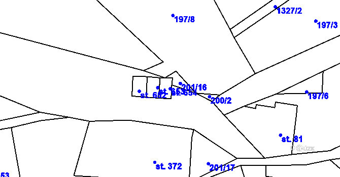 Parcela st. 654 v KÚ Janov nad Nisou, Katastrální mapa