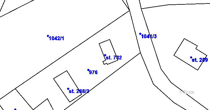 Parcela st. 732 v KÚ Janov nad Nisou, Katastrální mapa