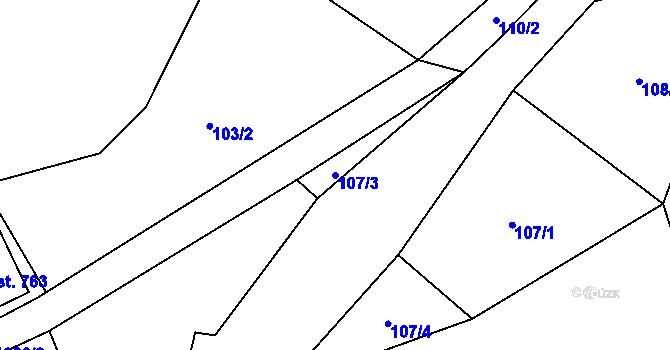 Parcela st. 107/3 v KÚ Janov nad Nisou, Katastrální mapa
