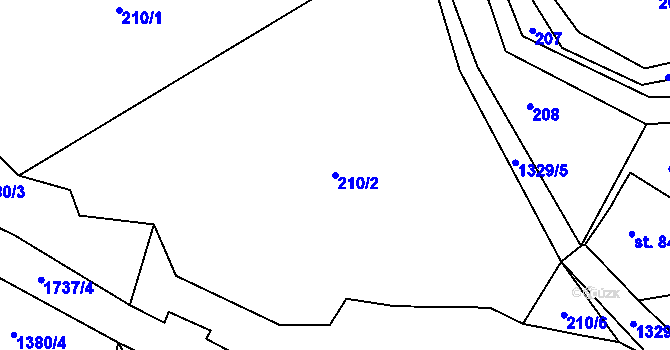 Parcela st. 210/2 v KÚ Janov nad Nisou, Katastrální mapa