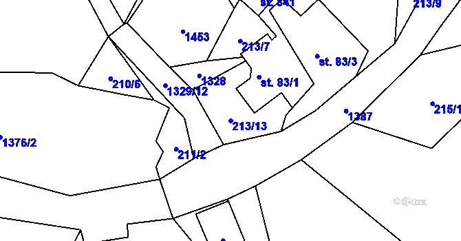 Parcela st. 213/13 v KÚ Janov nad Nisou, Katastrální mapa