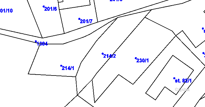 Parcela st. 214/2 v KÚ Janov nad Nisou, Katastrální mapa