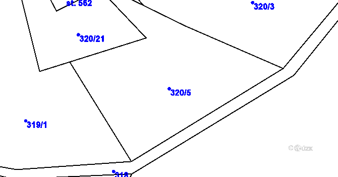 Parcela st. 320/5 v KÚ Janov nad Nisou, Katastrální mapa
