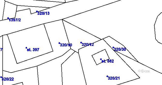 Parcela st. 320/12 v KÚ Janov nad Nisou, Katastrální mapa