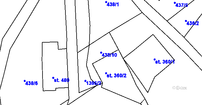 Parcela st. 438/10 v KÚ Janov nad Nisou, Katastrální mapa