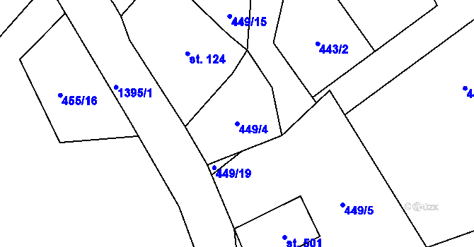 Parcela st. 449/4 v KÚ Janov nad Nisou, Katastrální mapa