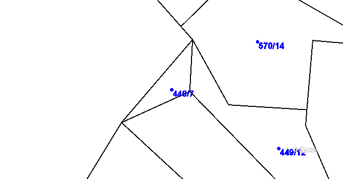 Parcela st. 449/7 v KÚ Janov nad Nisou, Katastrální mapa