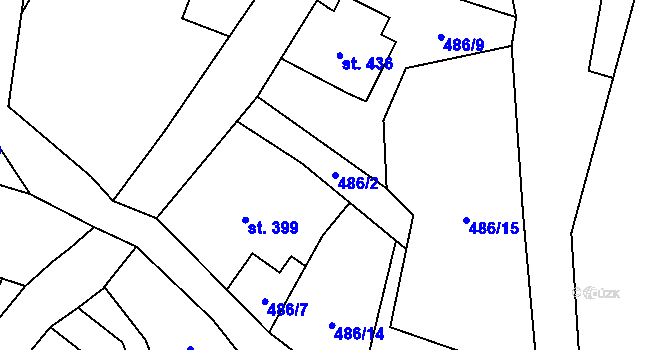 Parcela st. 486/2 v KÚ Janov nad Nisou, Katastrální mapa