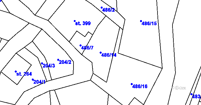Parcela st. 486/14 v KÚ Janov nad Nisou, Katastrální mapa