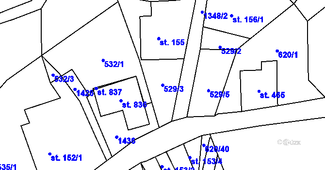 Parcela st. 529/3 v KÚ Janov nad Nisou, Katastrální mapa