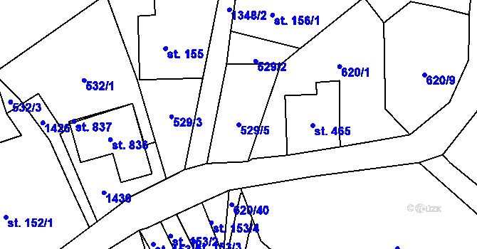 Parcela st. 529/5 v KÚ Janov nad Nisou, Katastrální mapa