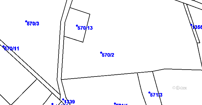 Parcela st. 570/2 v KÚ Janov nad Nisou, Katastrální mapa