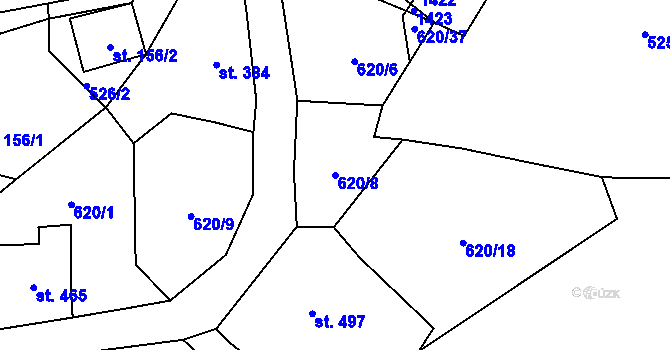Parcela st. 620/8 v KÚ Janov nad Nisou, Katastrální mapa