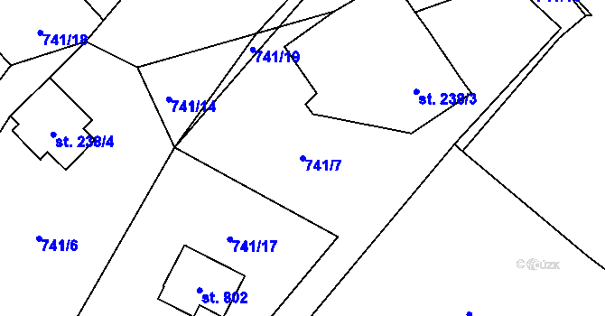 Parcela st. 741/7 v KÚ Janov nad Nisou, Katastrální mapa