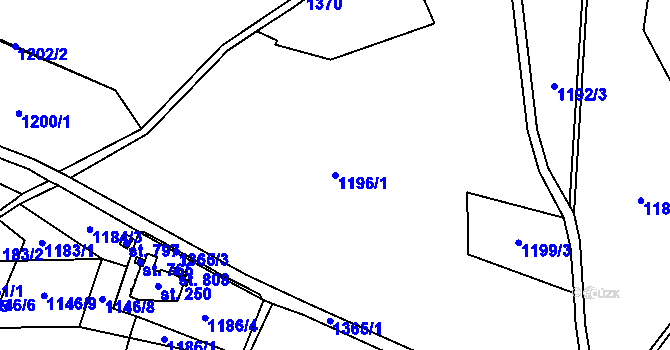 Parcela st. 1196/1 v KÚ Janov nad Nisou, Katastrální mapa