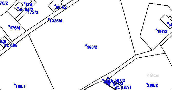Parcela st. 168/2 v KÚ Janov nad Nisou, Katastrální mapa