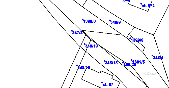 Parcela st. 348/19 v KÚ Janov nad Nisou, Katastrální mapa