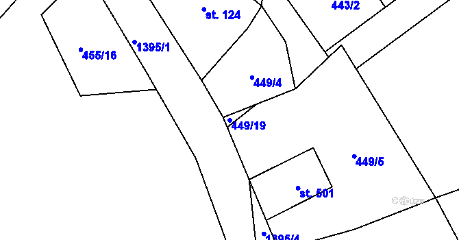 Parcela st. 449/19 v KÚ Janov nad Nisou, Katastrální mapa
