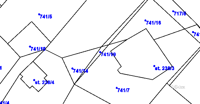 Parcela st. 741/19 v KÚ Janov nad Nisou, Katastrální mapa