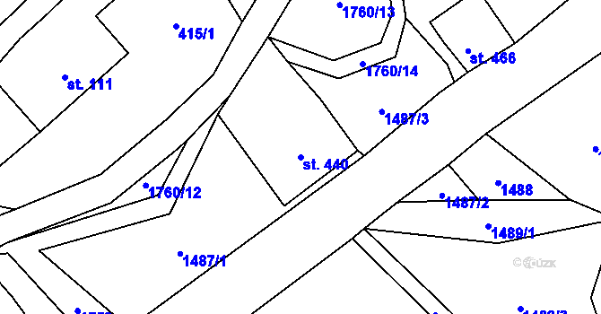 Parcela st. 440 v KÚ Loučná nad Nisou, Katastrální mapa