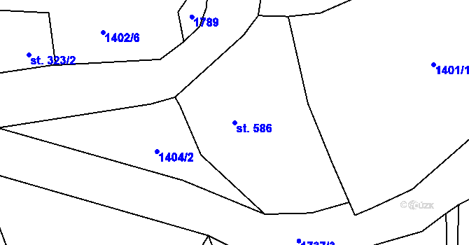 Parcela st. 586 v KÚ Loučná nad Nisou, Katastrální mapa