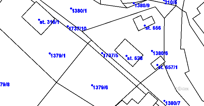 Parcela st. 1737/5 v KÚ Loučná nad Nisou, Katastrální mapa