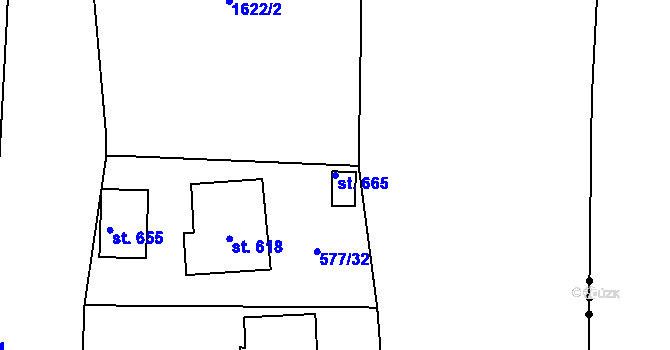 Parcela st. 665 v KÚ Loučná nad Nisou, Katastrální mapa