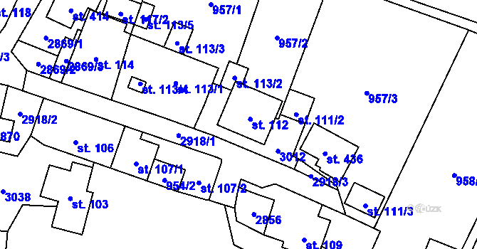 Parcela st. 112 v KÚ Janová, Katastrální mapa