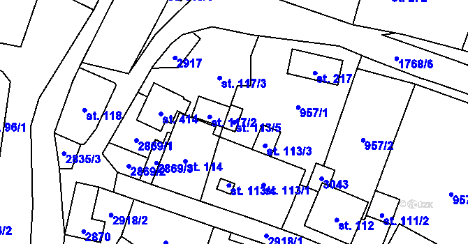 Parcela st. 113/5 v KÚ Janová, Katastrální mapa