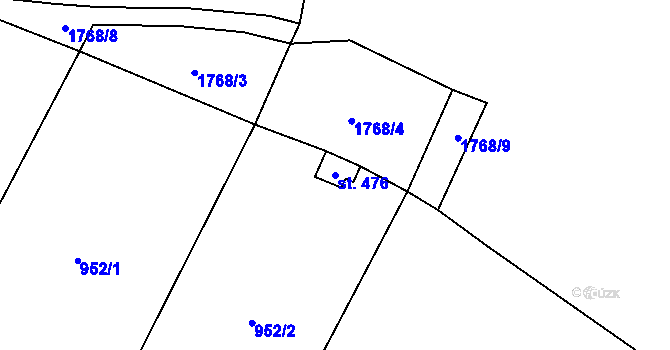 Parcela st. 476 v KÚ Janová, Katastrální mapa