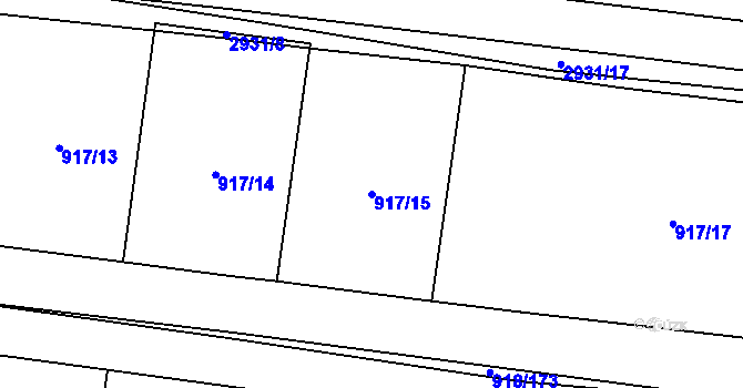 Parcela st. 917/15 v KÚ Janová, Katastrální mapa