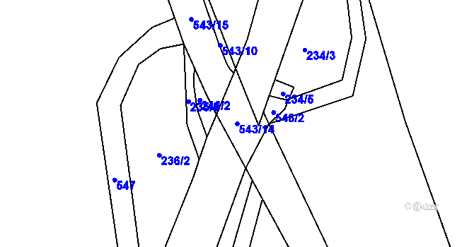 Parcela st. 543/14 v KÚ Hodkovice u Trutnova, Katastrální mapa