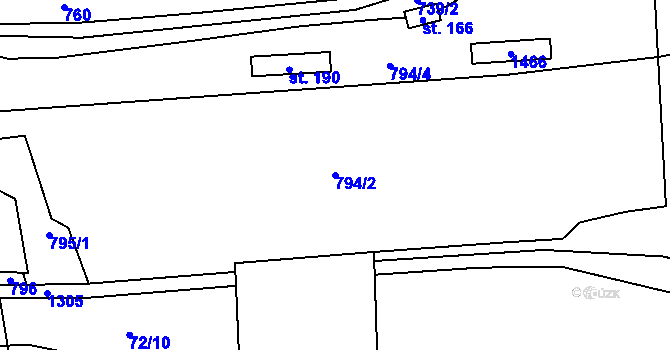 Parcela st. 794/2 v KÚ Janovice u Trutnova, Katastrální mapa