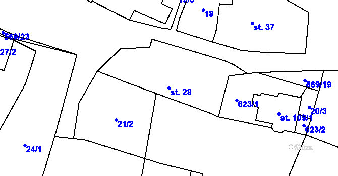 Parcela st. 28 v KÚ Janovice u Polné, Katastrální mapa