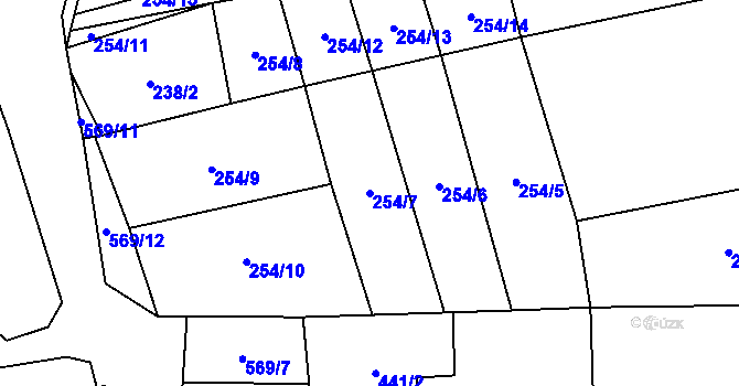Parcela st. 254/7 v KÚ Janovice u Polné, Katastrální mapa