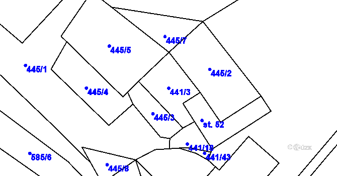 Parcela st. 441/3 v KÚ Janovice u Polné, Katastrální mapa