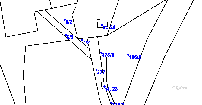 Parcela st. 375/1 v KÚ Skrýšov u Polné, Katastrální mapa