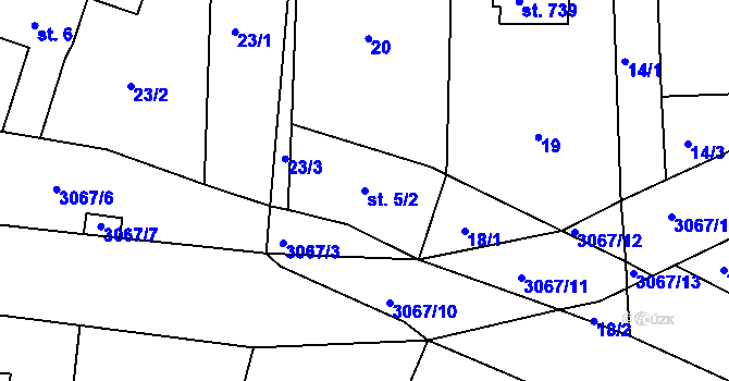 Parcela st. 5/2 v KÚ Janovice u Frýdku-Místku, Katastrální mapa