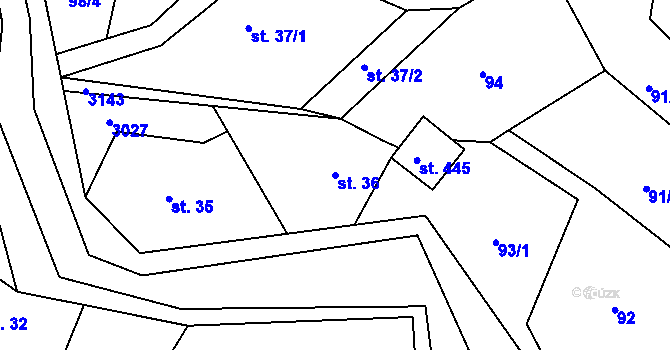 Parcela st. 36 v KÚ Janovice u Frýdku-Místku, Katastrální mapa