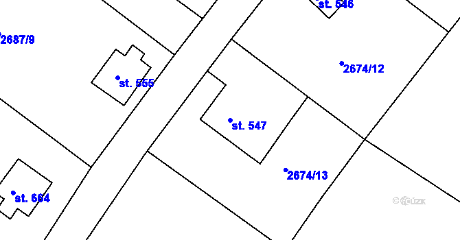 Parcela st. 547 v KÚ Janovice u Frýdku-Místku, Katastrální mapa