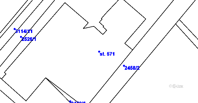 Parcela st. 571 v KÚ Janovice u Frýdku-Místku, Katastrální mapa