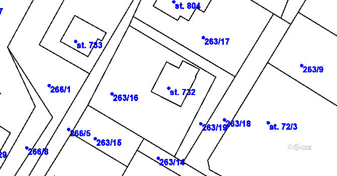 Parcela st. 732 v KÚ Janovice u Frýdku-Místku, Katastrální mapa