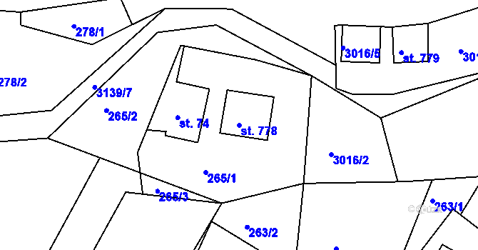 Parcela st. 778 v KÚ Janovice u Frýdku-Místku, Katastrální mapa