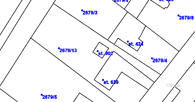 Parcela st. 902 v KÚ Janovice u Frýdku-Místku, Katastrální mapa